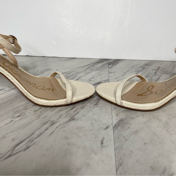 Sam Edelman Dara Ivory Croc Faux Leather Heeled Sandal 9M - Picture 6 of 14